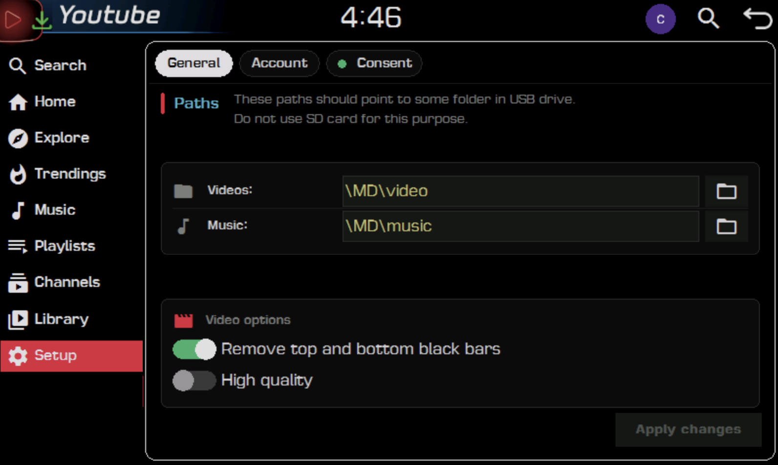 Folder settings